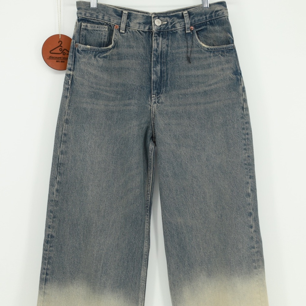 Zara Mid-Rise Wide Leg Ombré Jeans Size 6 NWOT - Picture 3 of 8